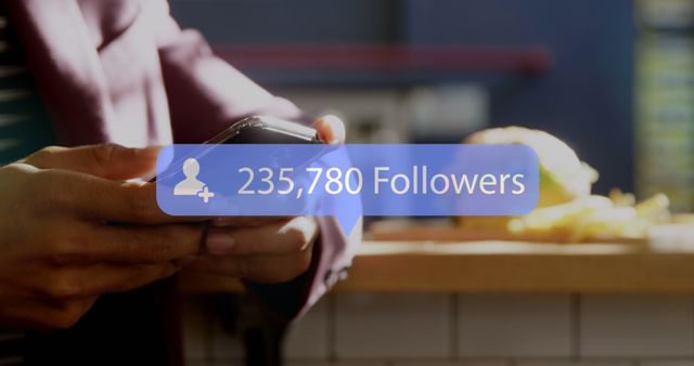 Person Holding Smartphone with Social Media Follower Count - Download Free Stock Images Pikwizard.com