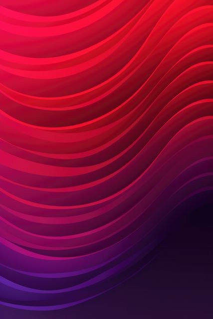 Close up of red to purple seamless wave pattern, created using generative ai technology. Pattern, waveflow and colour concept digitally generated image.