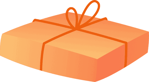 orange gift box icon with gradient ribbon on transparent background - Download Free Stock Videos Pikwizard.com