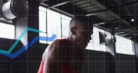 Motivated Athlete Exercising with Digital Graphics Overlay - Download Free Stock Images Pikwizard.com