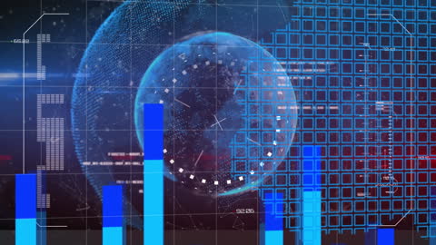 Global Data Processing and Technology Interface Animation