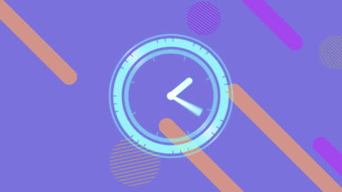 Abstract Fast-Moving Clock Animation on Colorful Background