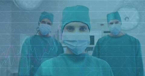 Surgeons with Digital Data Overlay in Surgical Room