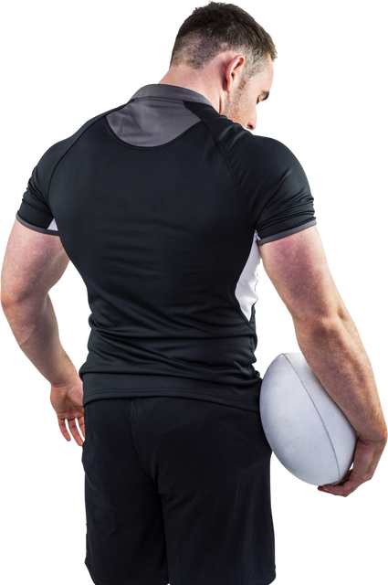 Transparent Back View Rugby Player Holding Ball - Download Free Stock Videos Pikwizard.com