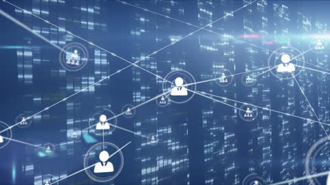 Abstract Digital Global Network with Business Icons