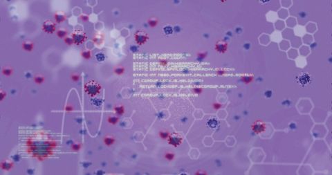 Coronavirus Data with Molecular Structure and Digital Interface - Download Free Stock Images Pikwizard.com