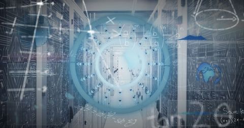 Abstract Digital Interface Visualizing Data Processing in Server Room - Download Free Stock Images Pikwizard.com