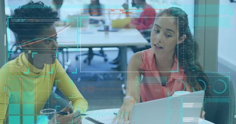 Diverse Female Coworkers Analyzing Data in Modern Office - Download Free Stock Images Pikwizard.com