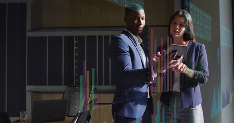 Business Professionals Analyzing Financial Data Charts