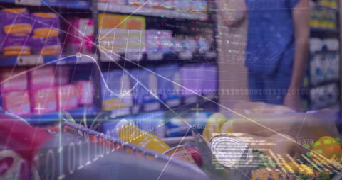 Digital Financial Data Overlay on Retail Grocery Aisle