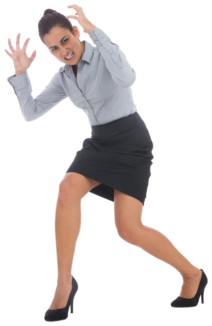 Furious Caucasian Businesswoman on Transparent Background Isolated Digital Image - Download Free Stock Videos Pikwizard.com