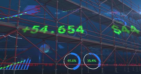 Global financial data and infrastructure development concept