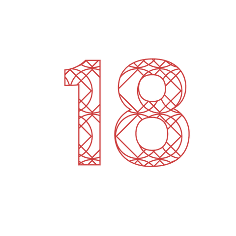 Patterned Red Number 18 on Transparent Background for Celebration Designs - Download Free Stock Videos Pikwizard.com