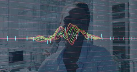 Abstract Chart Over Businesswoman With Digital Financial Interface - Download Free Stock Images Pikwizard.com