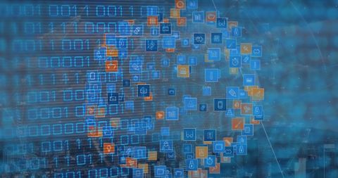 Dynamic Network Globe with Digital Binary Code - Download Free Stock Images Pikwizard.com