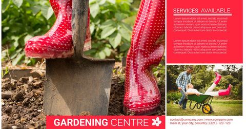 vibrant red boots energize gardening center promotion - Download Free Stock Templates Pikwizard.com