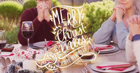 Family Dining During Christmas Festive Celebration