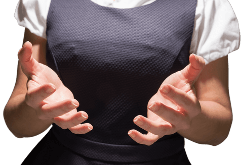 open hands of caucasian woman mid-section on transparent background - Download Free Stock Videos Pikwizard.com