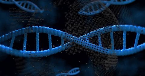 Digital DNA Helix with Global Data Interface - Download Free Stock Images Pikwizard.com