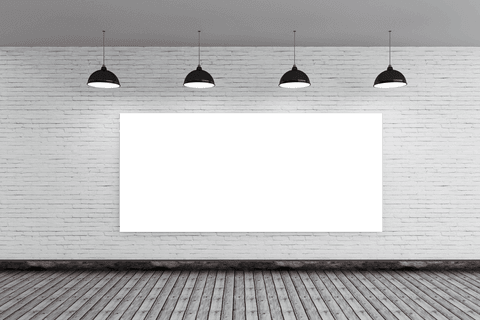 transparent mockup of modern black screen with hanging lamps - Download Free Stock Videos Pikwizard.com