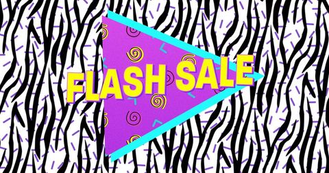 Vibrant Flash Sale Banner in Retro Eighties Design