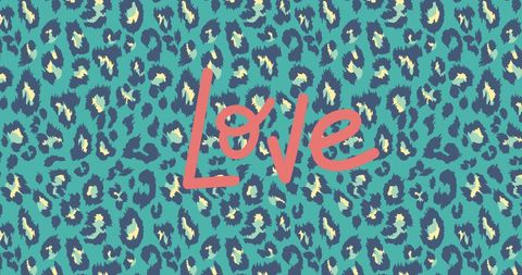 Colorful Leopard Print Pattern with Love Lettering - Download Free Stock Images Pikwizard.com