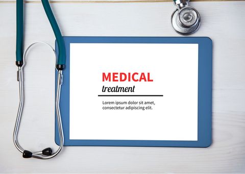 healthcare technology with stethoscope and tablet - Download Free Stock Templates Pikwizard.com