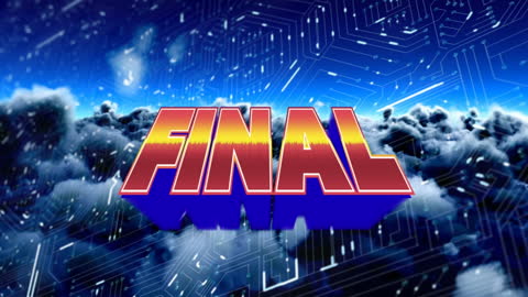 Retro Futuristic Typography Over Circuit Background