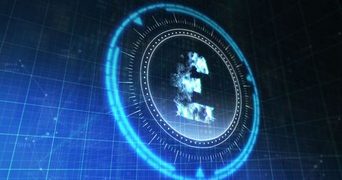 digital pound symbol amidst blue cyber background - Download Free Stock Images Pikwizard.com