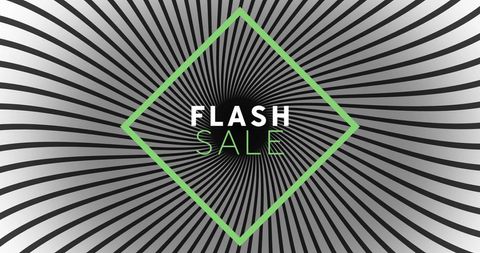 Digital Flash Sale on Geometric Silver Background