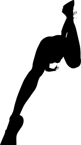 Silhouette of woman running on transparent background