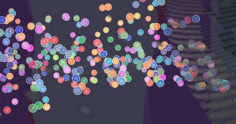 Abstract Digital Network Icons on Dark Background - Download Free Stock Images Pikwizard.com