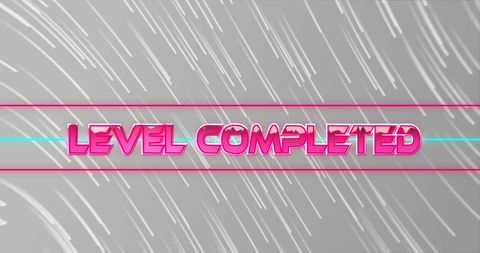 Retro Futuristic Level Completed Screen for Games