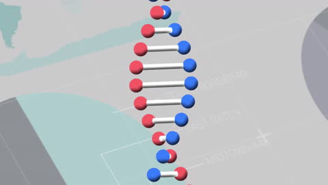 Digital Data Processing Around DNA Structure Animation