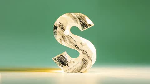 Marbled 3D Letter S with Glowing Highlights