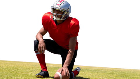 American football player regression position on transparent background