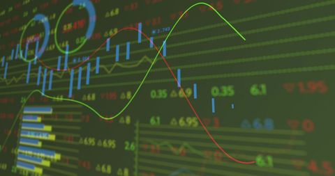 Dynamic Financial Data Visualization On Green Background - Download Free Stock Images Pikwizard.com