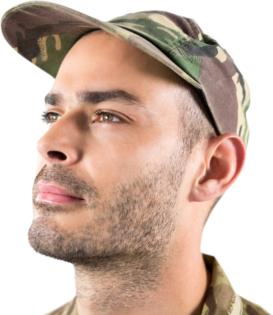 Confident Soldier Wearing Camouflage Cap Transparent Background - Download Free Stock Videos Pikwizard.com