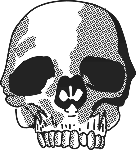 grunge stylized skull icon on transparent background showing half-tone shading - Download Free Stock Videos Pikwizard.com