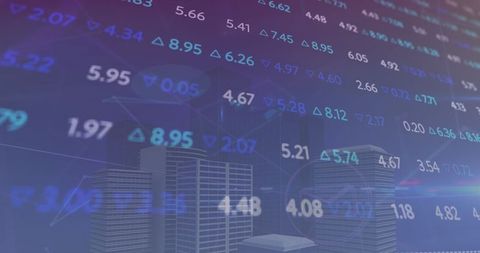 Financial Data Overlay on City Skyline Depicting Global Business - Download Free Stock Images Pikwizard.com