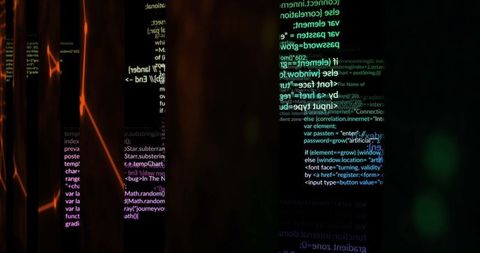 Digital Code Reflections on Fluid Abstract Surface - Download Free Stock Images Pikwizard.com