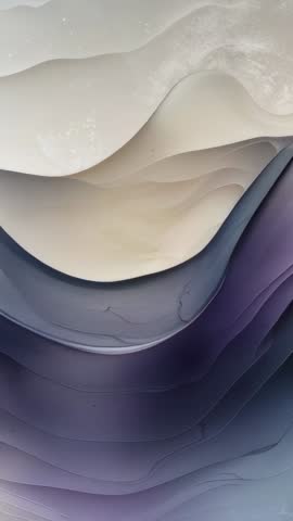 Flowing Layered Waves Rising Vertical Abstract Digital Art for Calm Minimalist Backgrounds