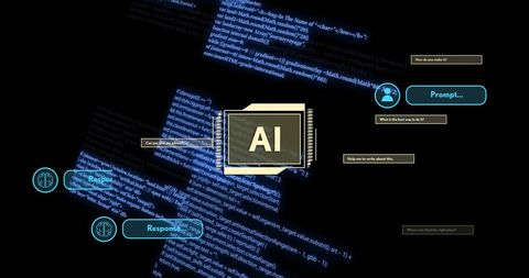 AI Chip Highlights Interaction in a Digital Code Environment - Download Free Stock Images Pikwizard.com