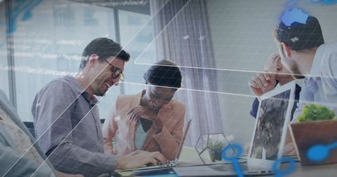 Data Processing with Diverse Team Collaboration in Modern Office