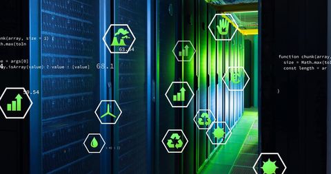 Eco Technology and Data Integration in Server Room - Download Free Stock Images Pikwizard.com