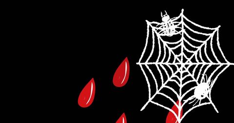 Halloween Theme with Spiders Web and Blood Drops on Black Background - Download Free Stock Images Pikwizard.com