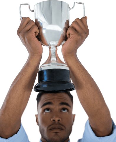 businessman holding transparent trophy celebrating achievement - Download Free Stock Videos Pikwizard.com
