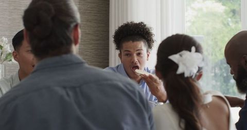 Enjoyable conversations at elegant wedding party