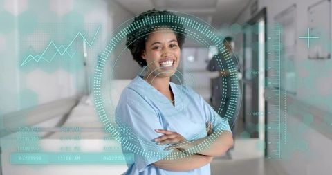 Healthcare Professional Embracing Future Hospital Care