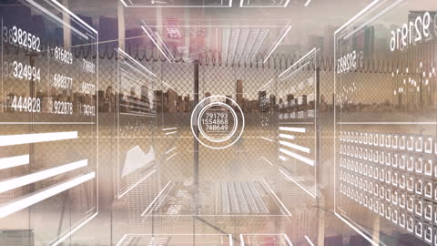 Digital Transparency in Urban Landscape Concept